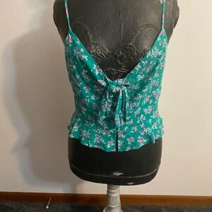 American Eagle Green, Pink halter, size Large